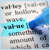 Highlighting the word value